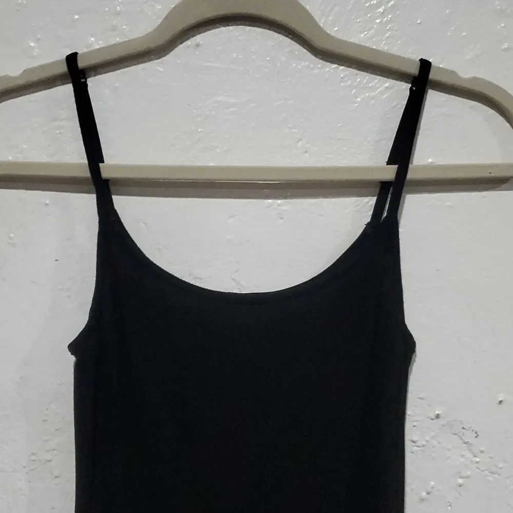 Skims Ribbed Tank Dress in Black Size S